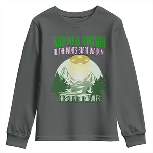 Fresno Nightcrawler Youth Sweatshirt Everyone Is Gangster Til The Pants Start Walkin TS12 Dark Heather Print Your Wear