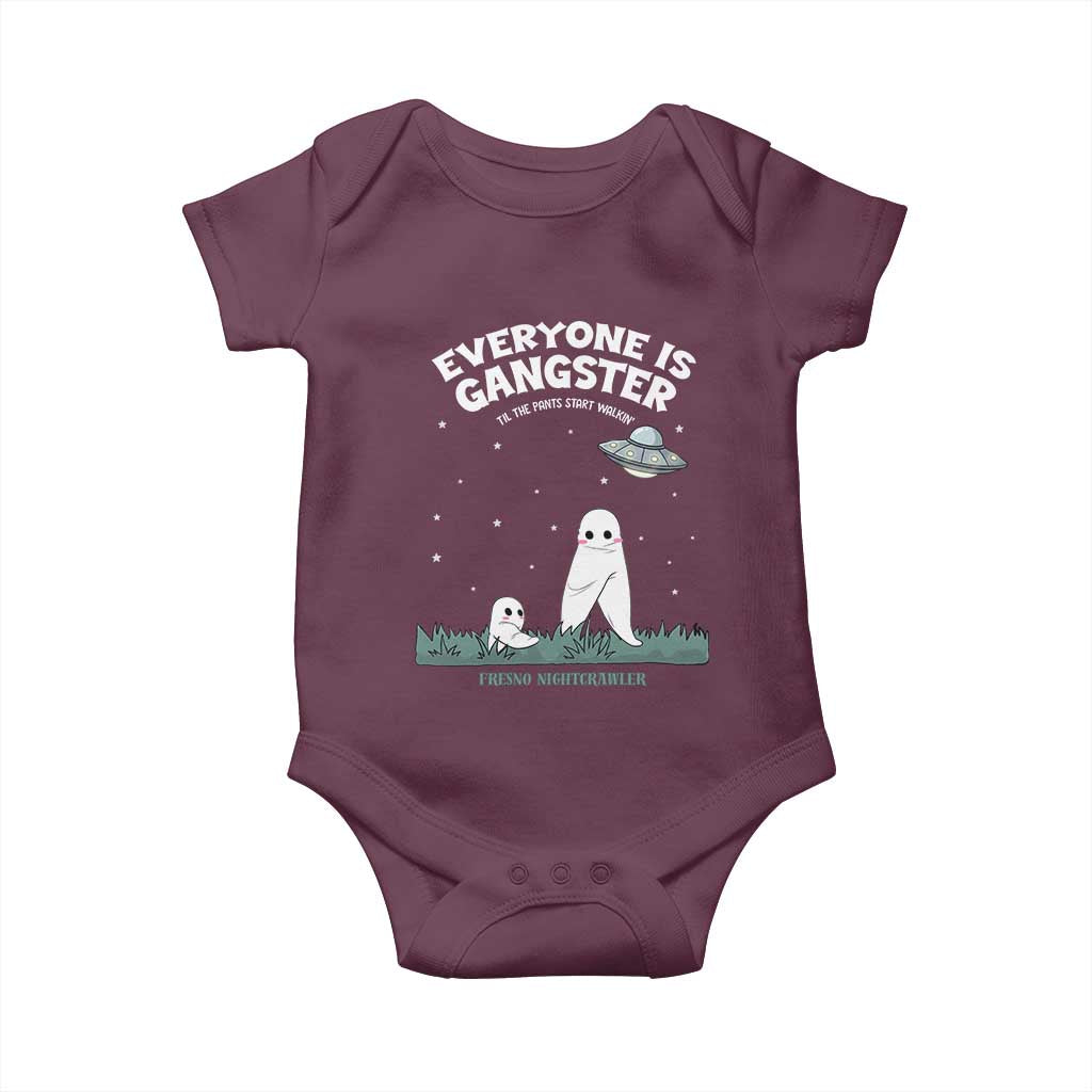 Gangster Til The Pants Start Walkin Nightcrawler Baby Onesie Funny Cryptid Hunter TS12 Maroon Print Your Wear