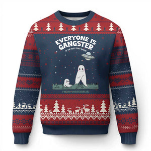Gangster Til The Pants Start Walkin Nightcrawler Ugly Christmas Sweater Funny Cryptid Hunter TS12 Navy Red Print Your Wear