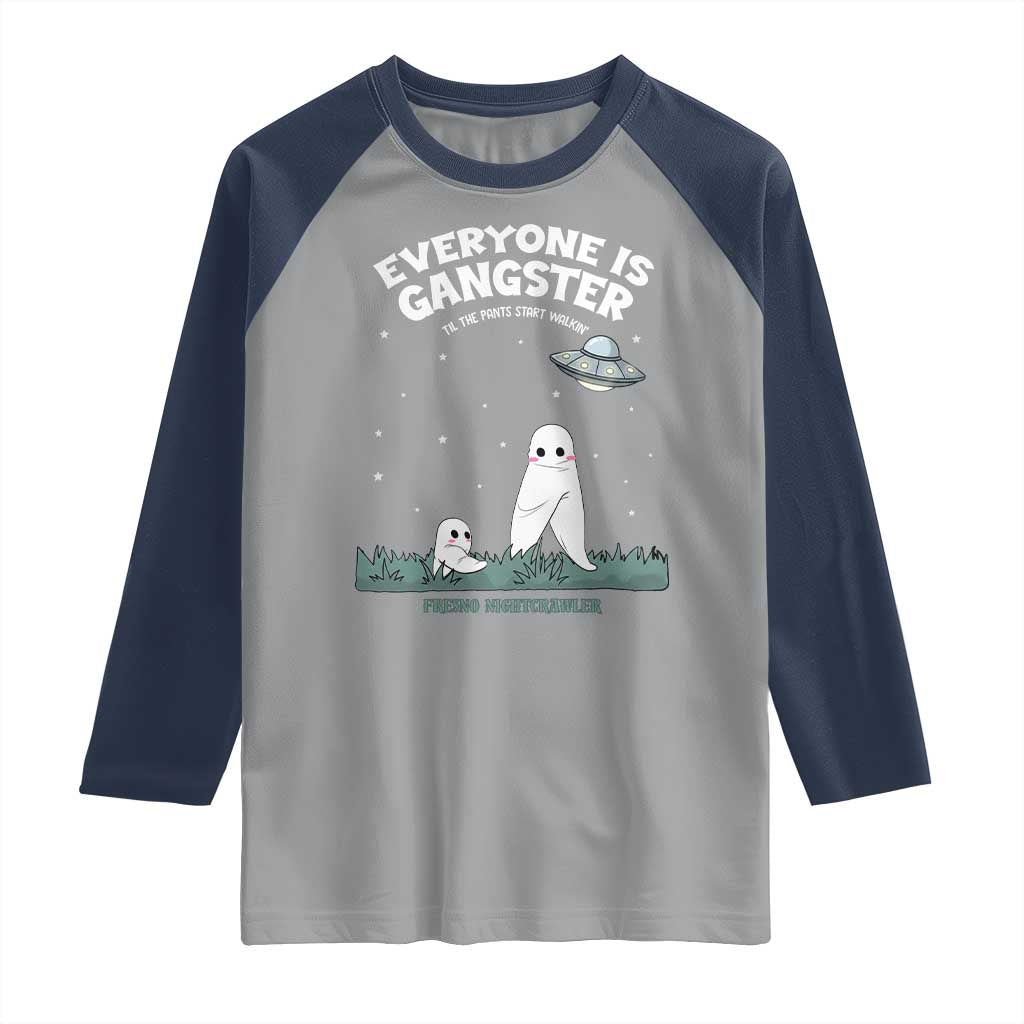 Gangster Til The Pants Start Walkin Nightcrawler Raglan Shirt Funny Cryptid Hunter TS12 Sport Gray Navy Print Your Wear