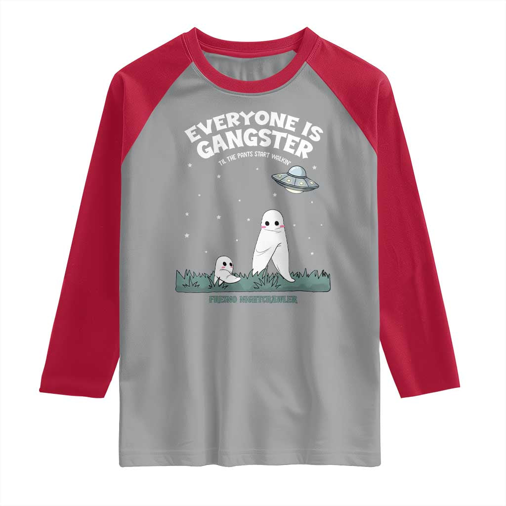 Gangster Til The Pants Start Walkin Nightcrawler Raglan Shirt Funny Cryptid Hunter TS12 Sport Gray Red Print Your Wear