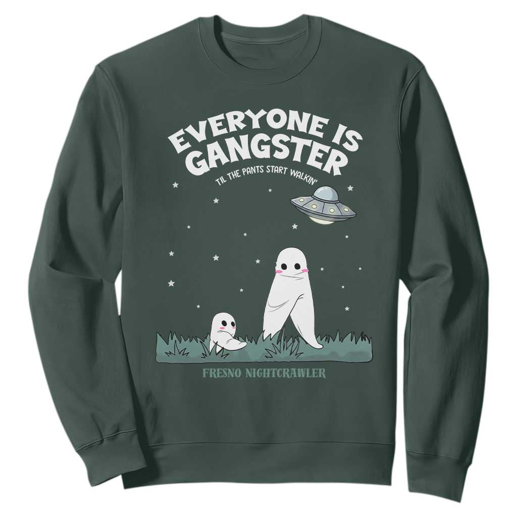 Gangster Til The Pants Start Walkin Nightcrawler Sweatshirt Funny Cryptid Hunter TS12 Dark Forest Green Print Your Wear