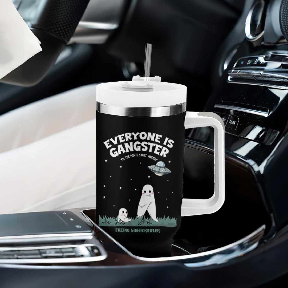 Gangster Til The Pants Start Walkin Nightcrawler Tumbler With Handle Funny Cryptid Hunter TS12 Print Your Wear