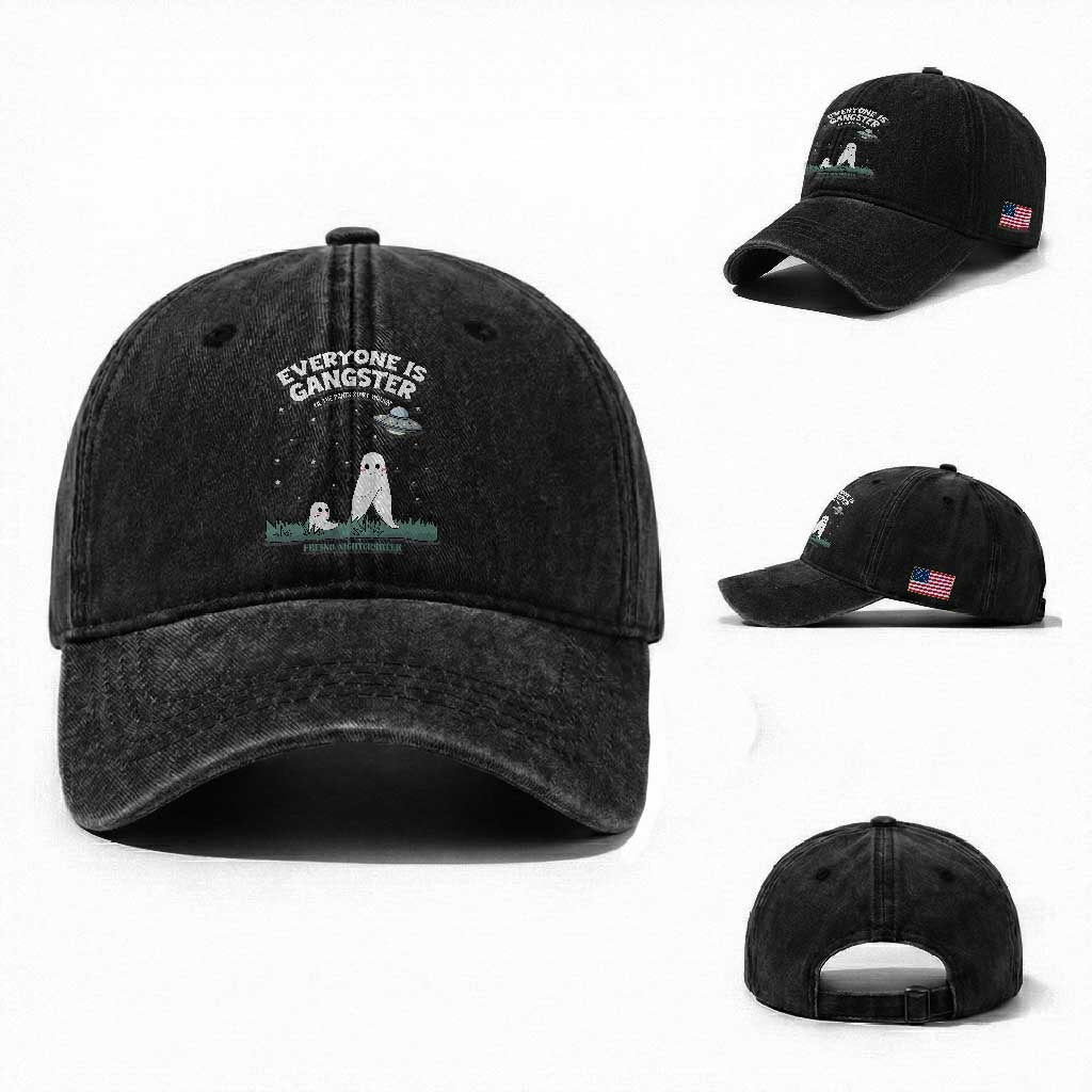 Gangster Til The Pants Start Walkin Nightcrawler Washed Cotton Baseball Cap Funny Cryptid Hunter TS12 Washed Cap Universal Fit Black Print Your Wear