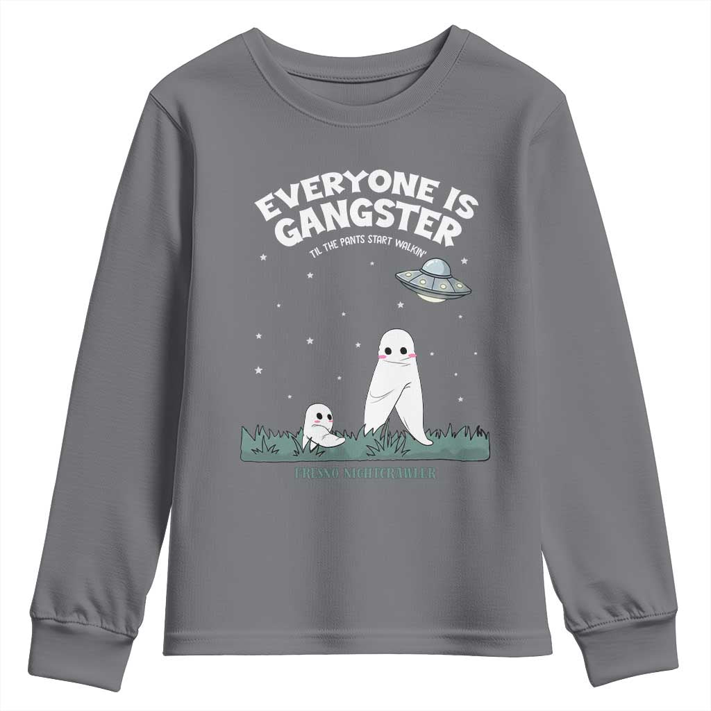 Gangster Til The Pants Start Walkin Nightcrawler Youth Sweatshirt Funny Cryptid Hunter TS12 Charcoal Print Your Wear