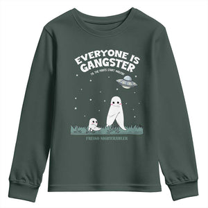 Gangster Til The Pants Start Walkin Nightcrawler Youth Sweatshirt Funny Cryptid Hunter TS12 Dark Forest Green Print Your Wear
