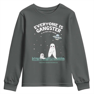 Gangster Til The Pants Start Walkin Nightcrawler Youth Sweatshirt Funny Cryptid Hunter TS12 Dark Heather Print Your Wear