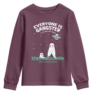 Gangster Til The Pants Start Walkin Nightcrawler Youth Sweatshirt Funny Cryptid Hunter TS12 Maroon Print Your Wear