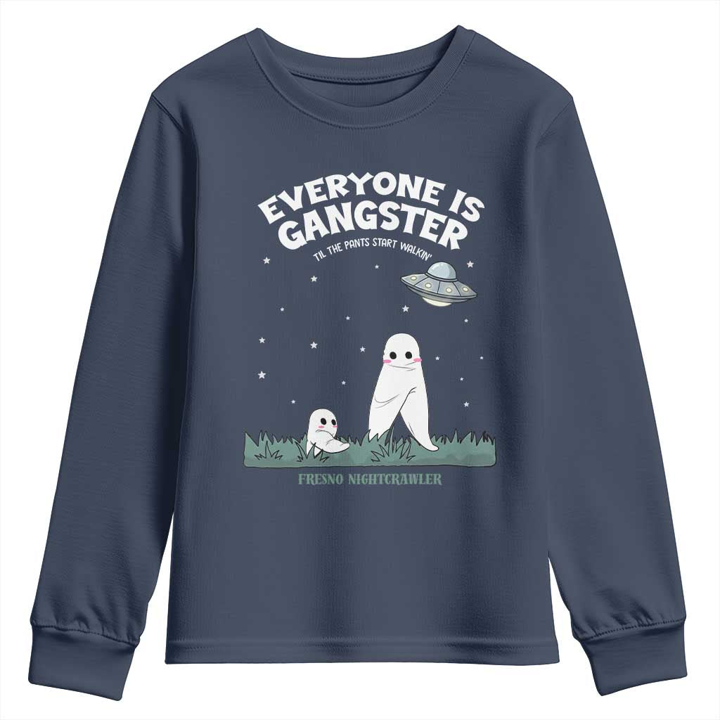 Gangster Til The Pants Start Walkin Nightcrawler Youth Sweatshirt Funny Cryptid Hunter TS12 Navy Print Your Wear