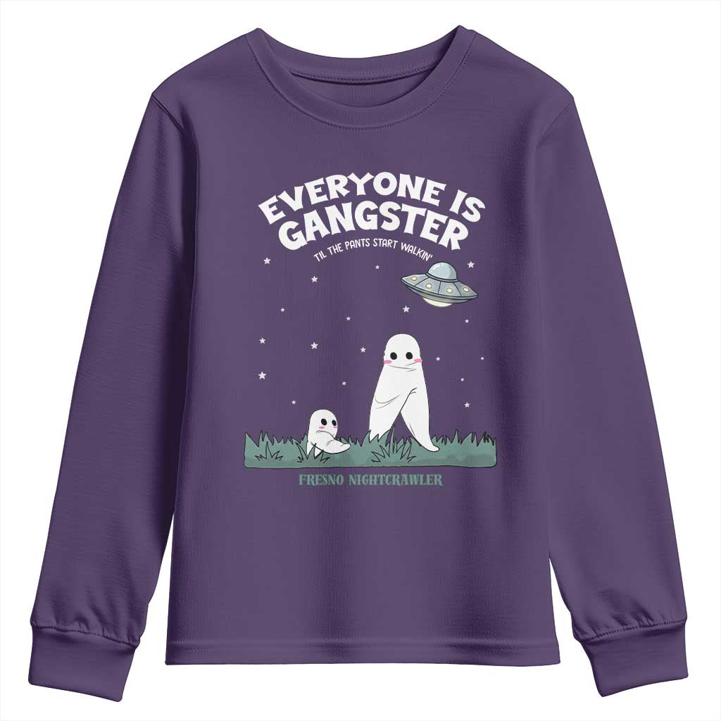 Gangster Til The Pants Start Walkin Nightcrawler Youth Sweatshirt Funny Cryptid Hunter TS12 Purple Print Your Wear