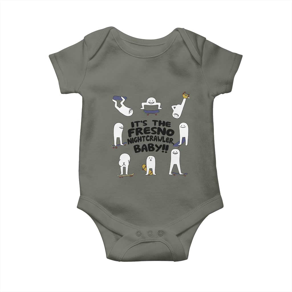 Its The Fresno Nightcrawler Baby Baby Onesie Funny Cryptid Skate Style Gift TS12 Military Green Print Your Wear