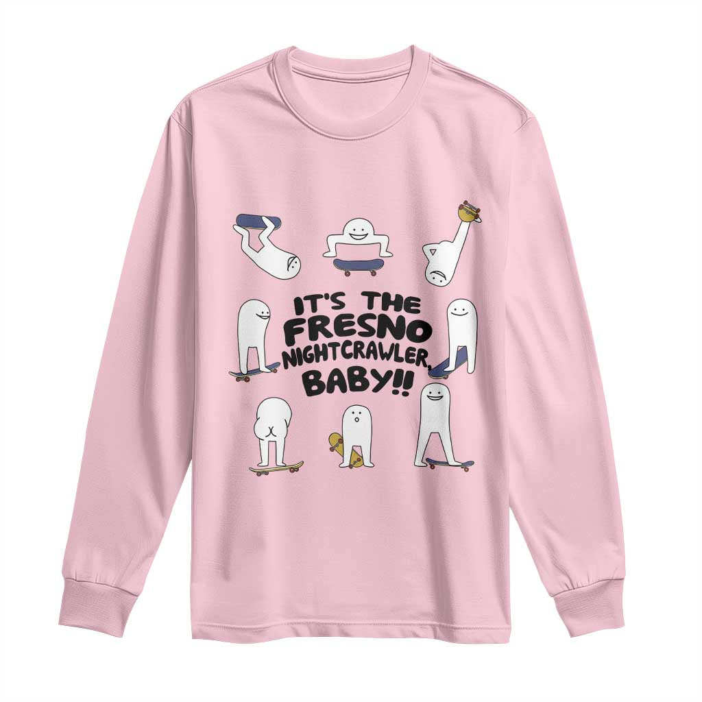 Its The Fresno Nightcrawler Baby Long Sleeve Shirt Funny Cryptid Skate Style Gift TS12 Light Pink Print Your Wear