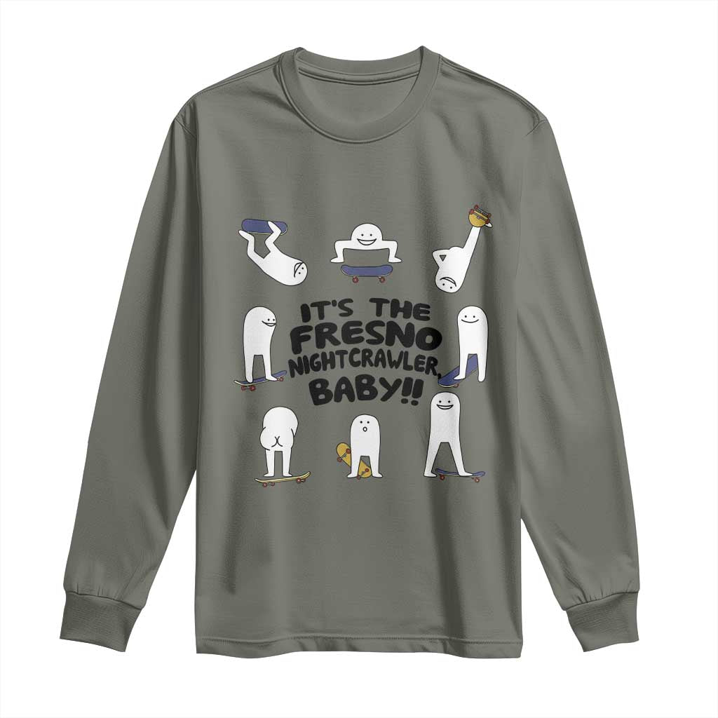 Its The Fresno Nightcrawler Baby Long Sleeve Shirt Funny Cryptid Skate Style Gift TS12 Military Green Print Your Wear