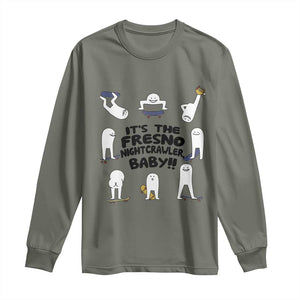 Its The Fresno Nightcrawler Baby Long Sleeve Shirt Funny Cryptid Skate Style Gift TS12 Military Green Print Your Wear