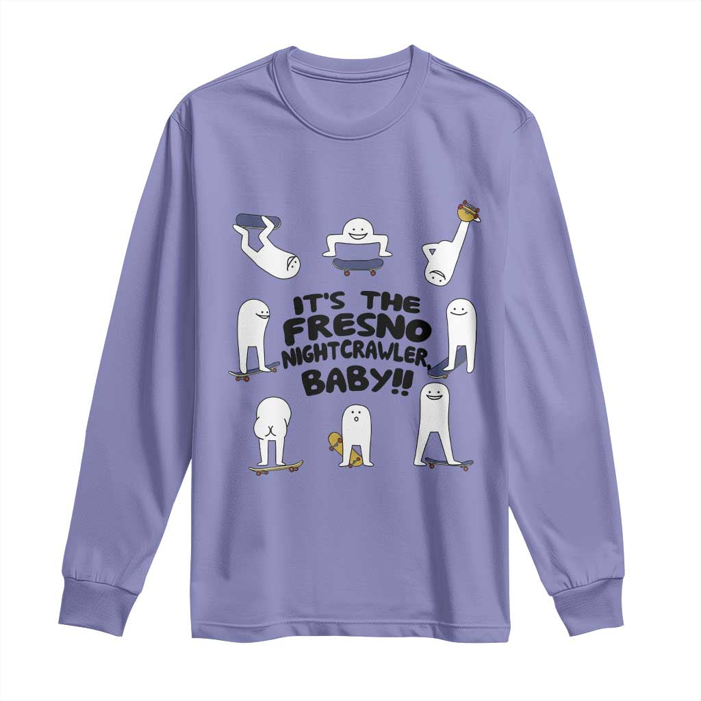 Its The Fresno Nightcrawler Baby Long Sleeve Shirt Funny Cryptid Skate Style Gift TS12 Violet Print Your Wear