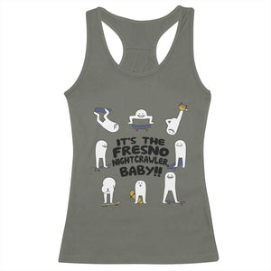Its The Fresno Nightcrawler Baby Racerback Tank Top Funny Cryptid Skate Style Gift TS12 Military Green Print Your Wear