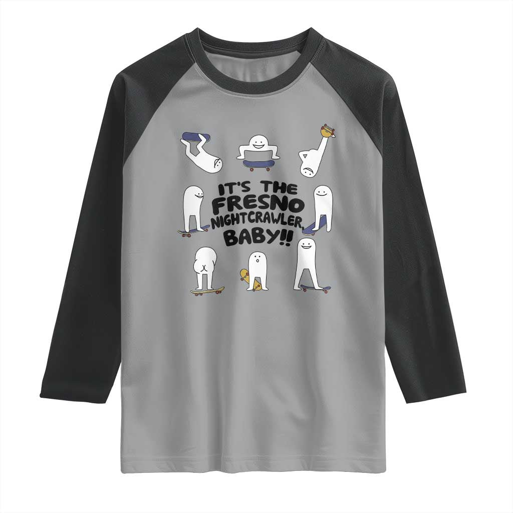 Its The Fresno Nightcrawler Baby Raglan Shirt Funny Cryptid Skate Style Gift TS12 Sport Gray Black Print Your Wear