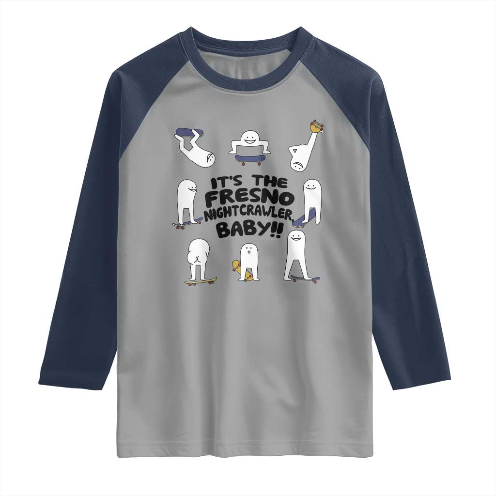 Its The Fresno Nightcrawler Baby Raglan Shirt Funny Cryptid Skate Style Gift TS12 Sport Gray Navy Print Your Wear