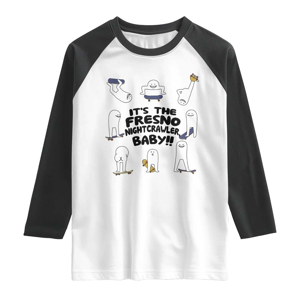 Its The Fresno Nightcrawler Baby Raglan Shirt Funny Cryptid Skate Style Gift TS12 White Black Print Your Wear