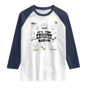 Its The Fresno Nightcrawler Baby Raglan Shirt Funny Cryptid Skate Style Gift TS12 White Navy Print Your Wear
