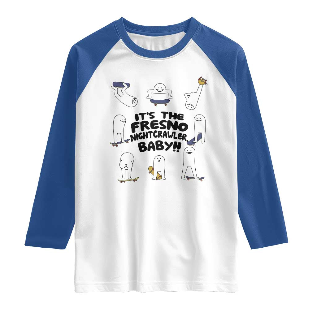 Its The Fresno Nightcrawler Baby Raglan Shirt Funny Cryptid Skate Style Gift TS12 White Royal Print Your Wear
