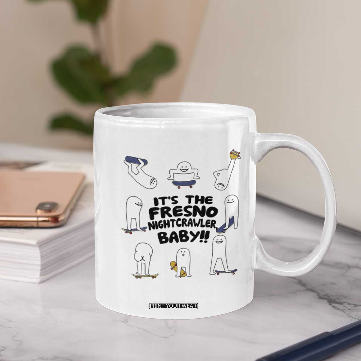 Its The Fresno Nightcrawler Baby Coffee Mug Funny Cryptid Skate Style Gift TS12 Print Your Wear