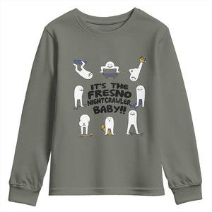Its The Fresno Nightcrawler Baby Youth Sweatshirt Funny Cryptid Skate Style Gift TS12 Military Green Print Your Wear