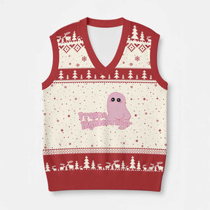 Pink Fresno Nightcrawler V-Neck Knit Sweater Vest Cryptidcore Aesthetic Gift For Girl TS12 Beige Red Print Your Wear