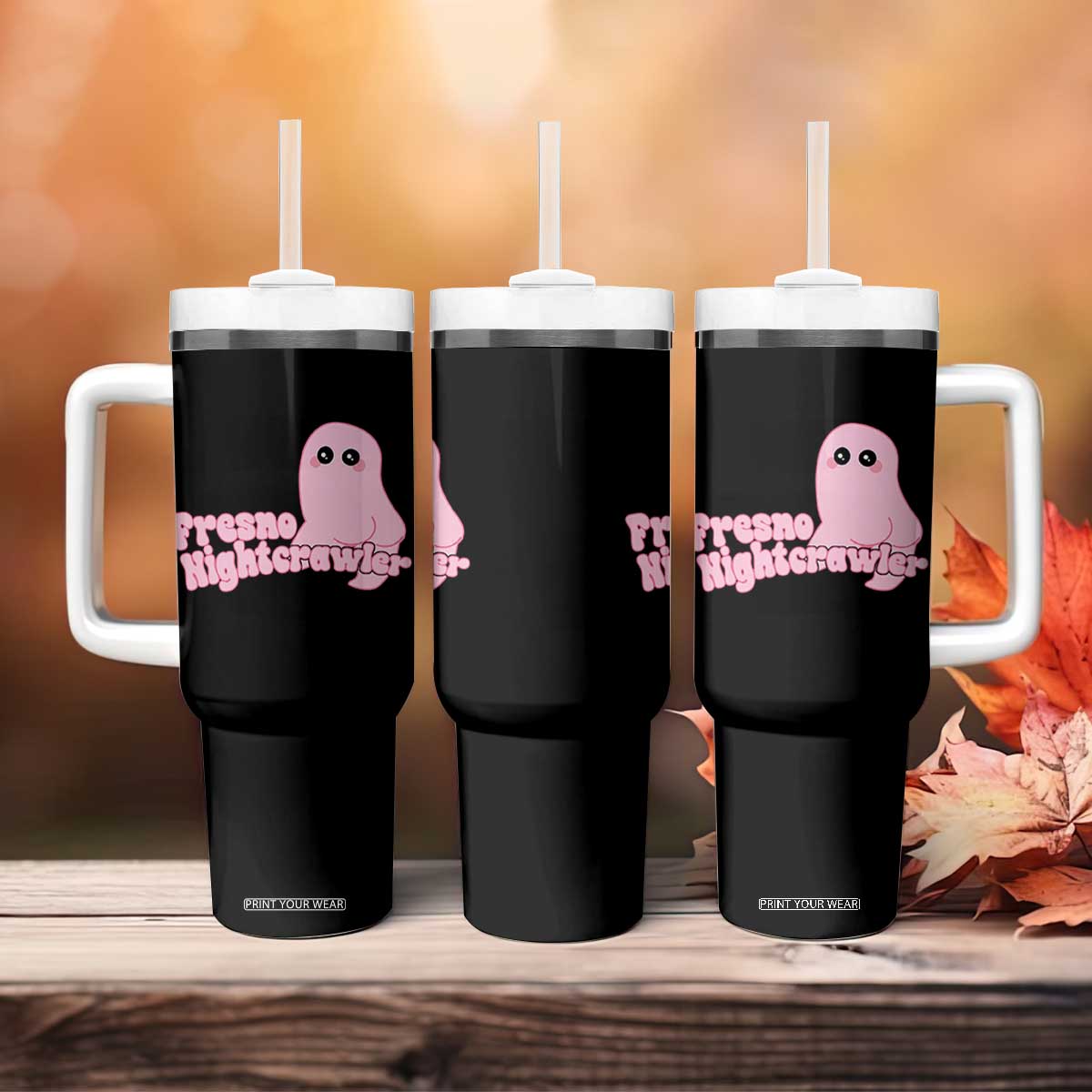 Pink Fresno Nightcrawler Tumbler With Handle Cryptidcore Aesthetic Gift For Girl TS12 Print Your Wear