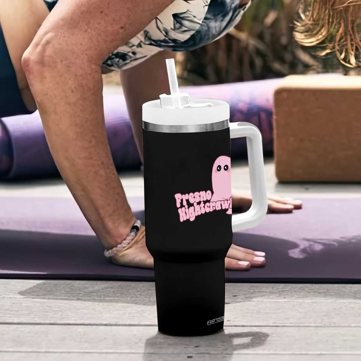 Pink Fresno Nightcrawler Tumbler With Handle Cryptidcore Aesthetic Gift For Girl TS12 Print Your Wear