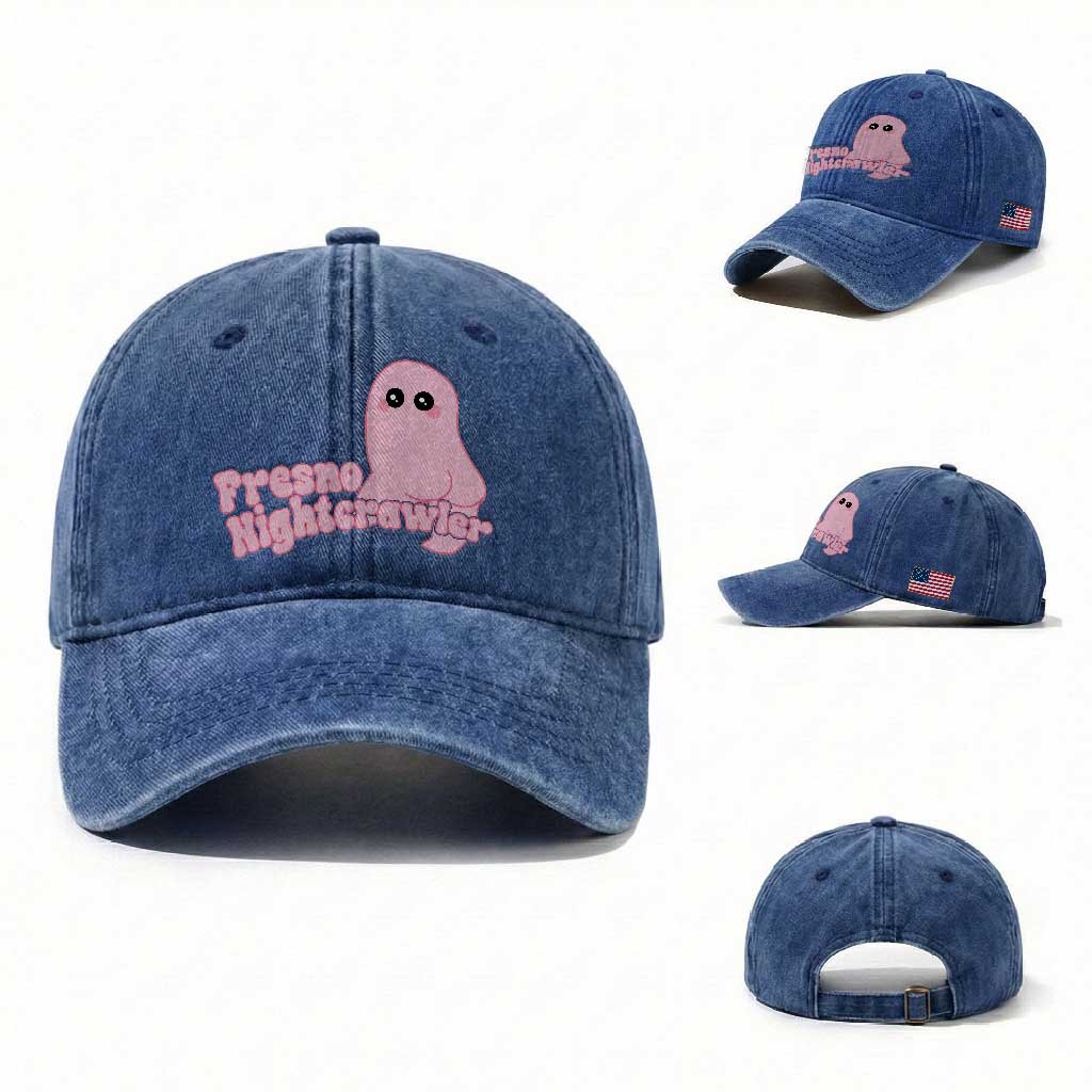 Pink Fresno Nightcrawler Washed Cotton Baseball Cap Cryptidcore Aesthetic Gift For Girl TS12 Washed Cap Universal Fit Royal Blue Print Your Wear