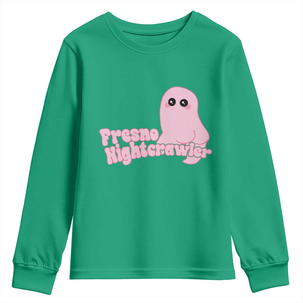 Pink Fresno Nightcrawler Youth Sweatshirt Cryptidcore Aesthetic Gift For Girl TS12 Irish Green Print Your Wear