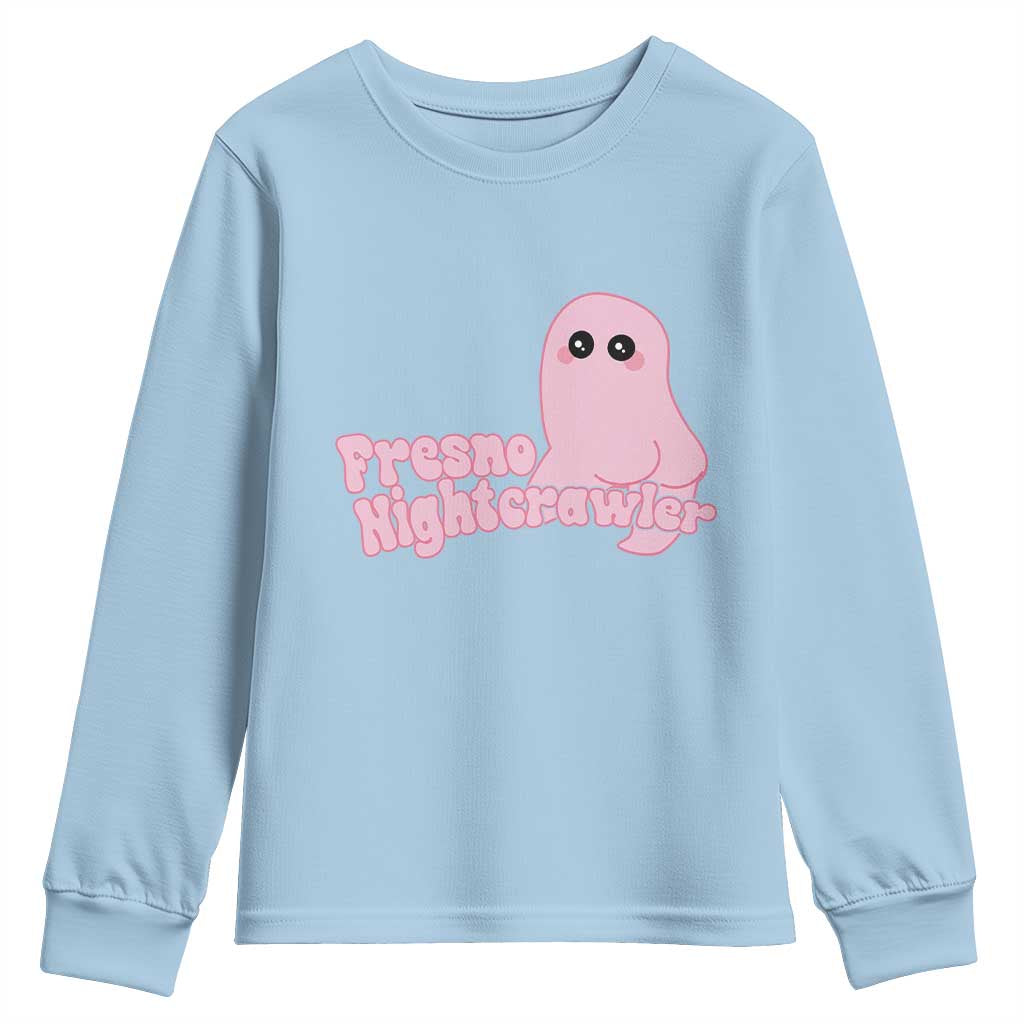 Pink Fresno Nightcrawler Youth Sweatshirt Cryptidcore Aesthetic Gift For Girl TS12 Light Blue Print Your Wear