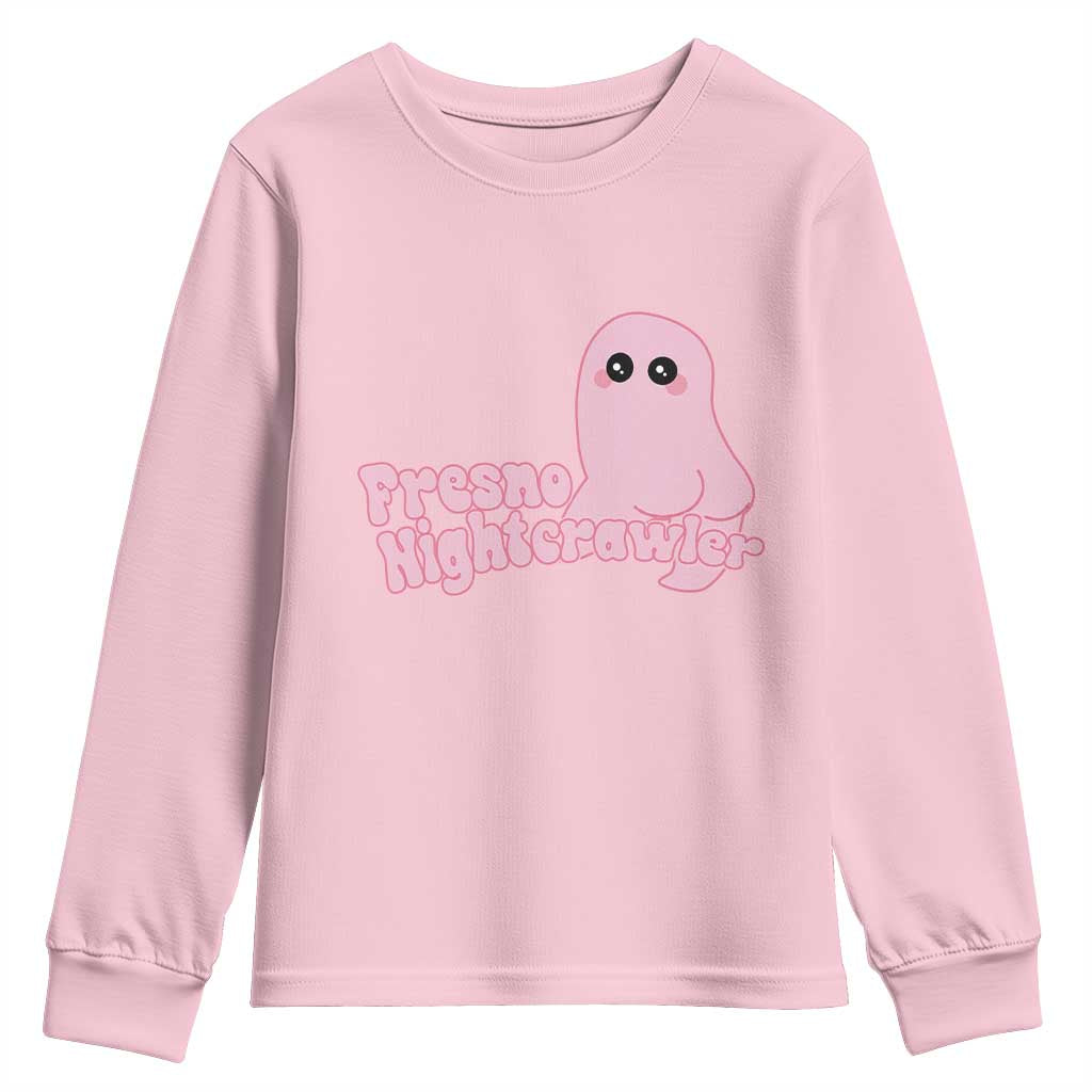 Pink Fresno Nightcrawler Youth Sweatshirt Cryptidcore Aesthetic Gift For Girl TS12 Light Pink Print Your Wear