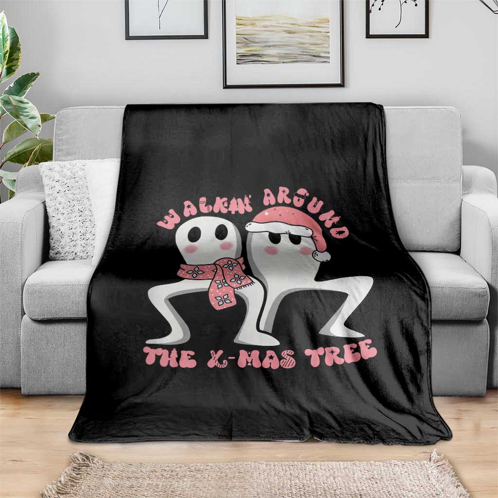 Walkin Around The Xmas Tree Throw Blanket Fresno Nightcrawler Cryptid Christmas Gift TS12 Print Your Wear