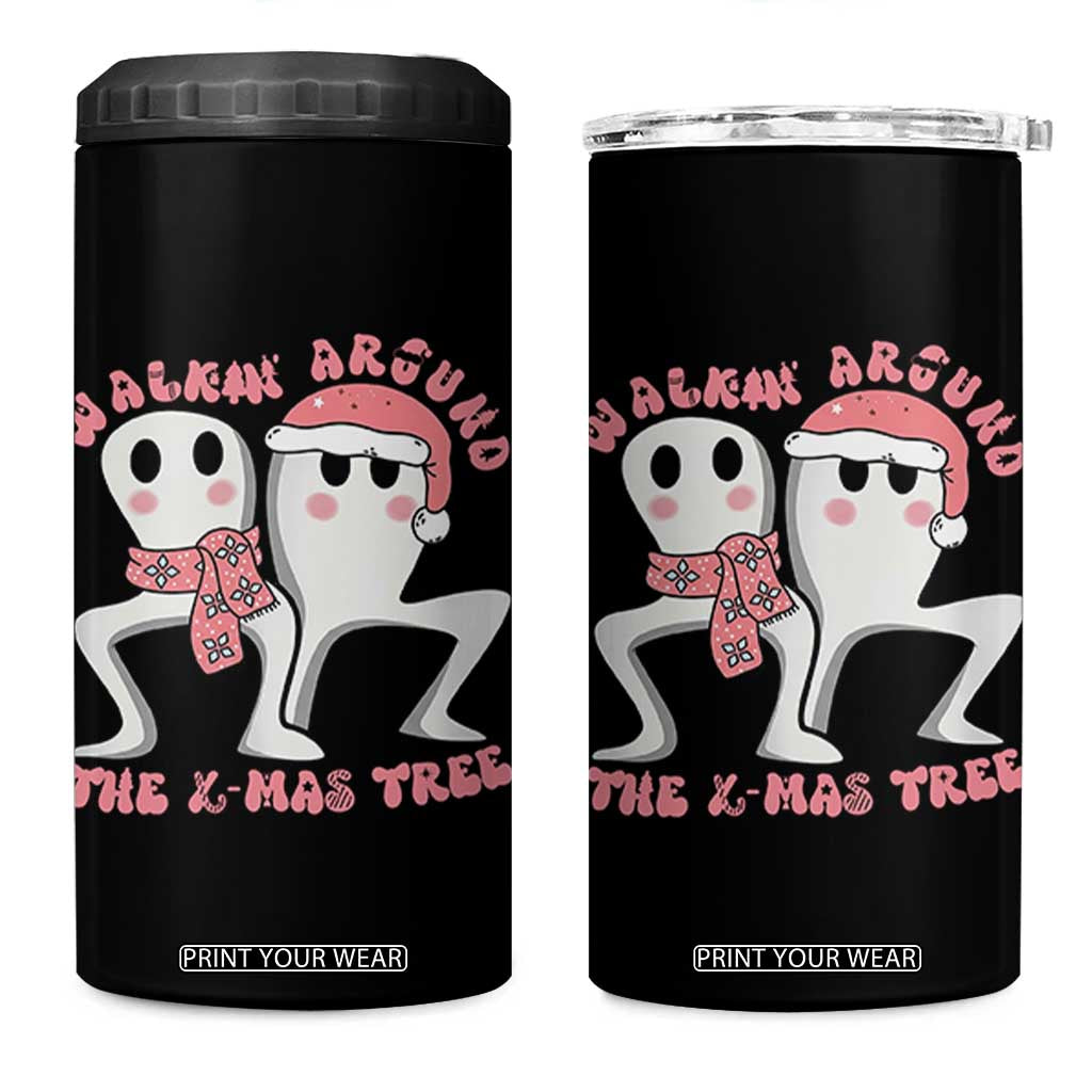 Walkin Around The Xmas Tree 4 in 1 Can Cooler Tumbler Fresno Nightcrawler Cryptid Christmas Gift TS12 One Size: 16 oz Black Print Your Wear