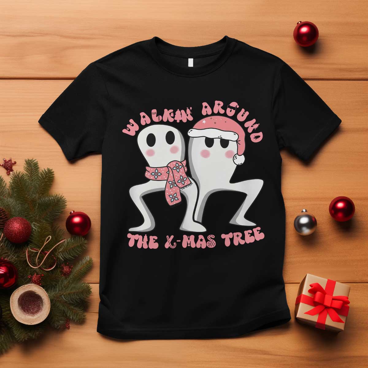 Walkin Around The Xmas Tree T Shirt Fresno Nightcrawler Cryptid Christmas Gift TS12 Black Print Your Wear