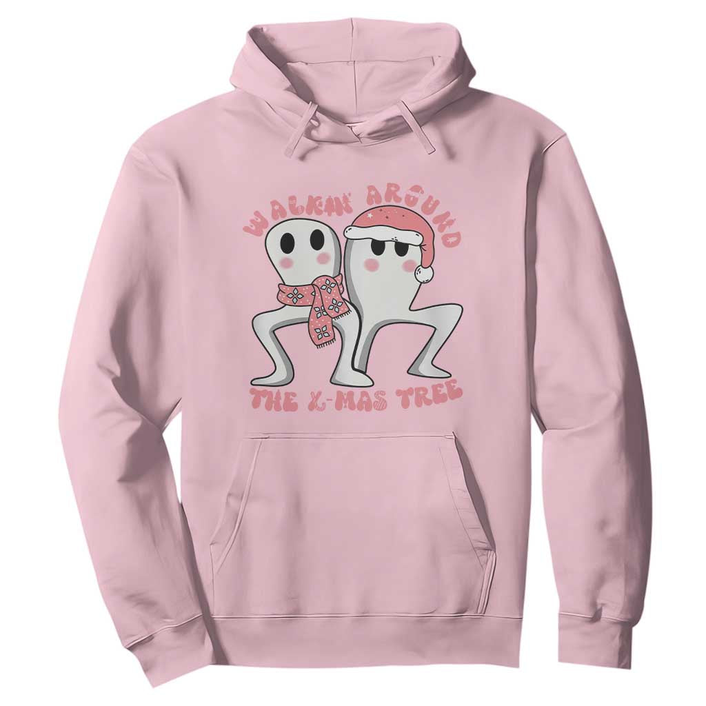 Walkin Around The Xmas Tree Hoodie Fresno Nightcrawler Cryptid Christmas Gift TS12 Light Pink Print Your Wear