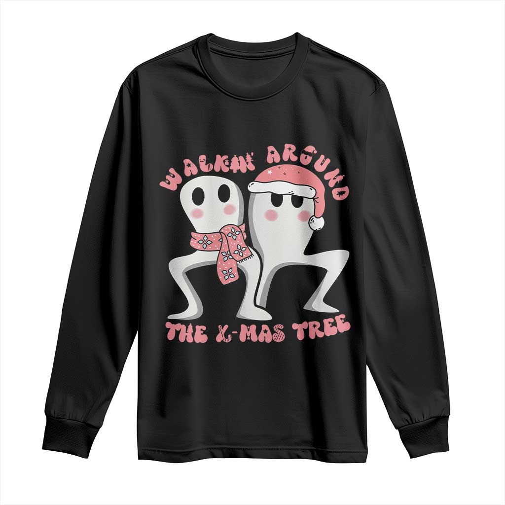 Walkin Around The Xmas Tree Long Sleeve Shirt Fresno Nightcrawler Cryptid Christmas Gift TS12 Black Print Your Wear
