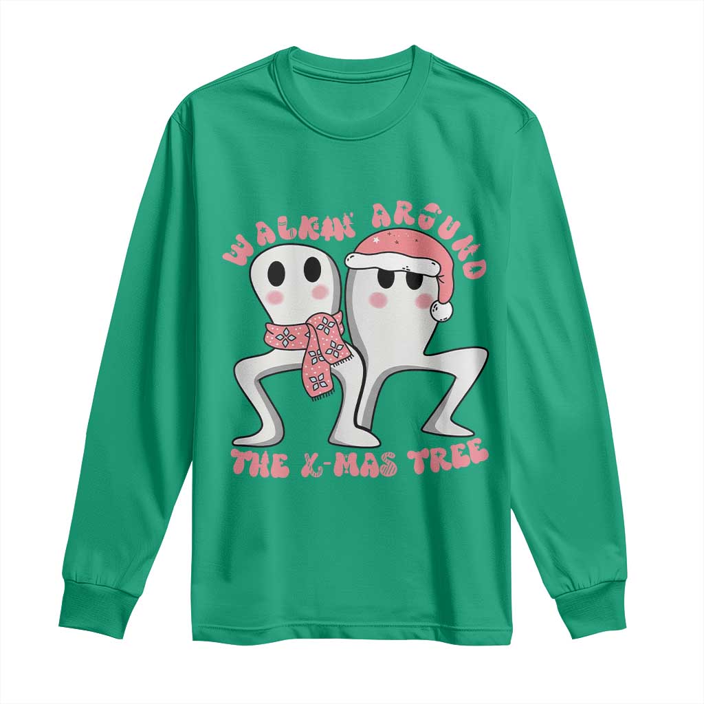 Walkin Around The Xmas Tree Long Sleeve Shirt Fresno Nightcrawler Cryptid Christmas Gift TS12 Irish Green Print Your Wear