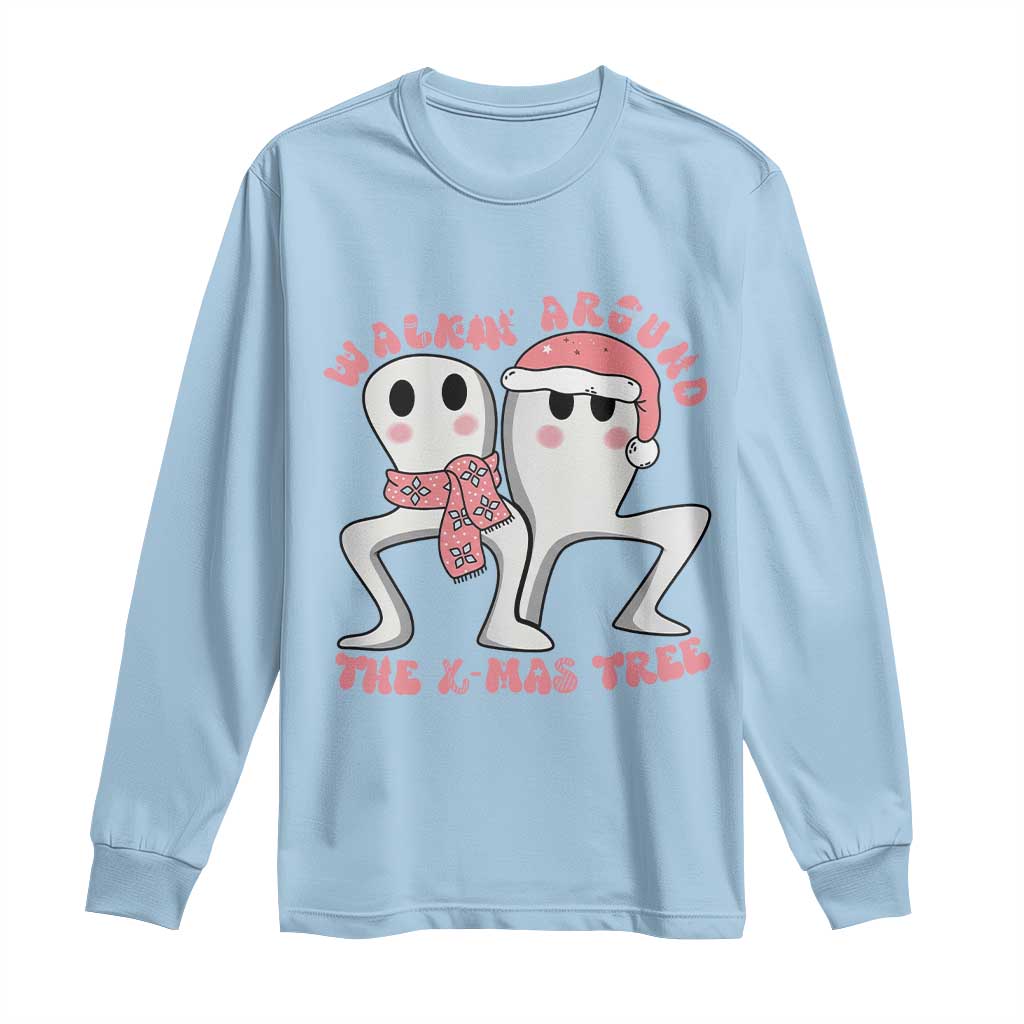 Walkin Around The Xmas Tree Long Sleeve Shirt Fresno Nightcrawler Cryptid Christmas Gift TS12 Light Blue Print Your Wear