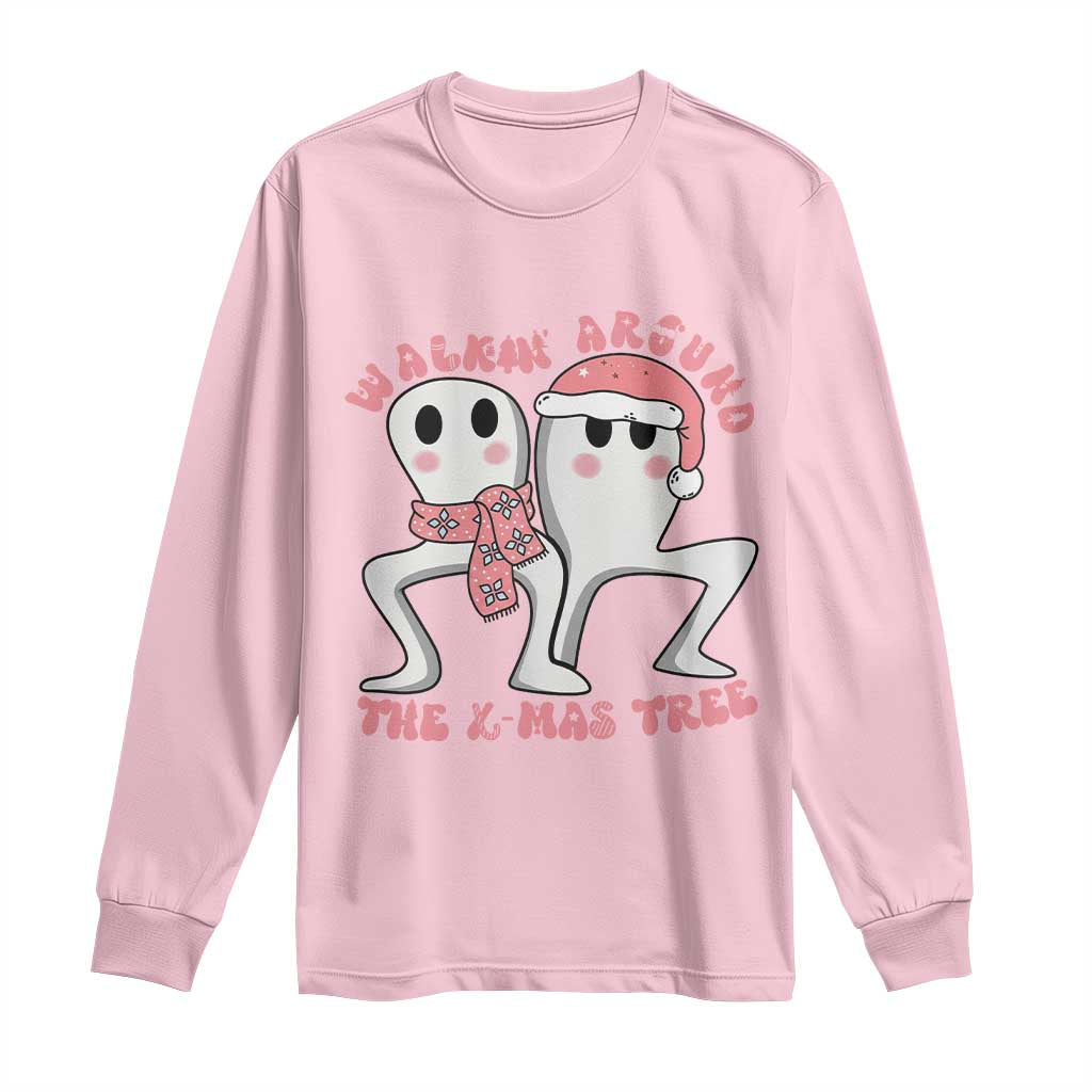 Walkin Around The Xmas Tree Long Sleeve Shirt Fresno Nightcrawler Cryptid Christmas Gift TS12 Light Pink Print Your Wear