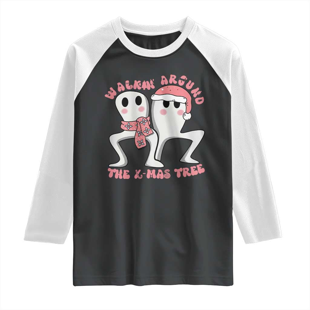 Walkin Around The Xmas Tree Raglan Shirt Fresno Nightcrawler Cryptid Christmas Gift TS12 Black White Print Your Wear
