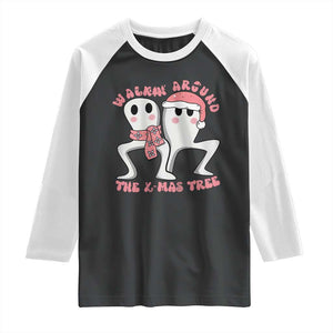 Walkin Around The Xmas Tree Raglan Shirt Fresno Nightcrawler Cryptid Christmas Gift TS12 Black White Print Your Wear