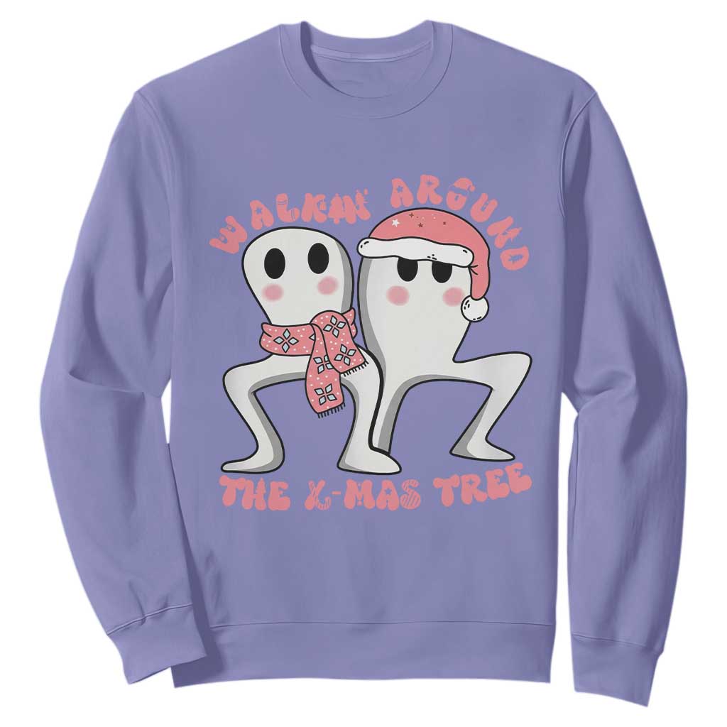 Walkin Around The Xmas Tree Sweatshirt Fresno Nightcrawler Cryptid Christmas Gift TS12 Violet Print Your Wear