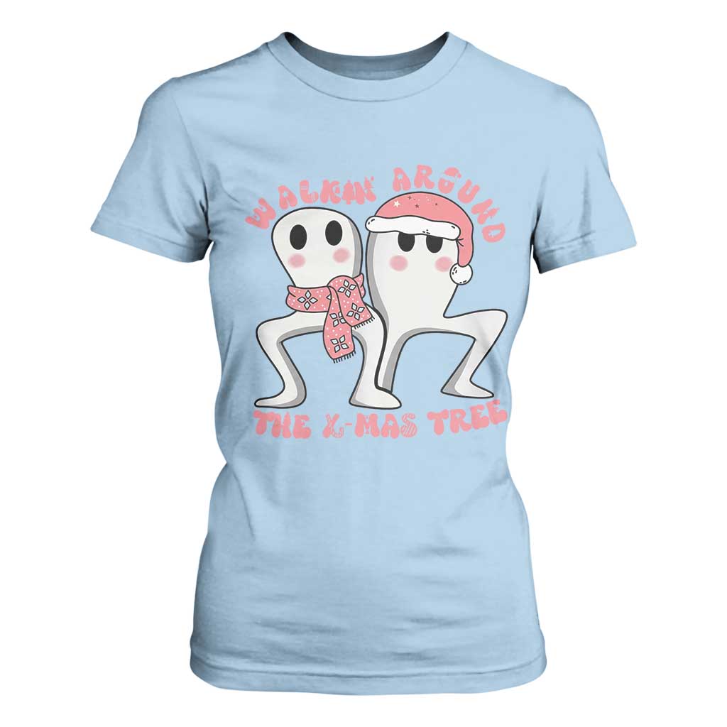 Walkin Around The Xmas Tree T Shirt For Women Fresno Nightcrawler Cryptid Christmas Gift TS12 Light Blue Print Your Wear