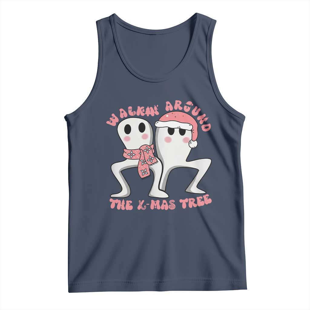 Walkin Around The Xmas Tree Tank Top Fresno Nightcrawler Cryptid Christmas Gift TS12 Navy Print Your Wear