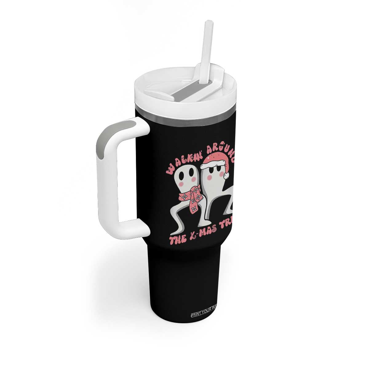 Walkin Around The Xmas Tree Tumbler With Handle Fresno Nightcrawler Cryptid Christmas Gift TS12 Print Your Wear