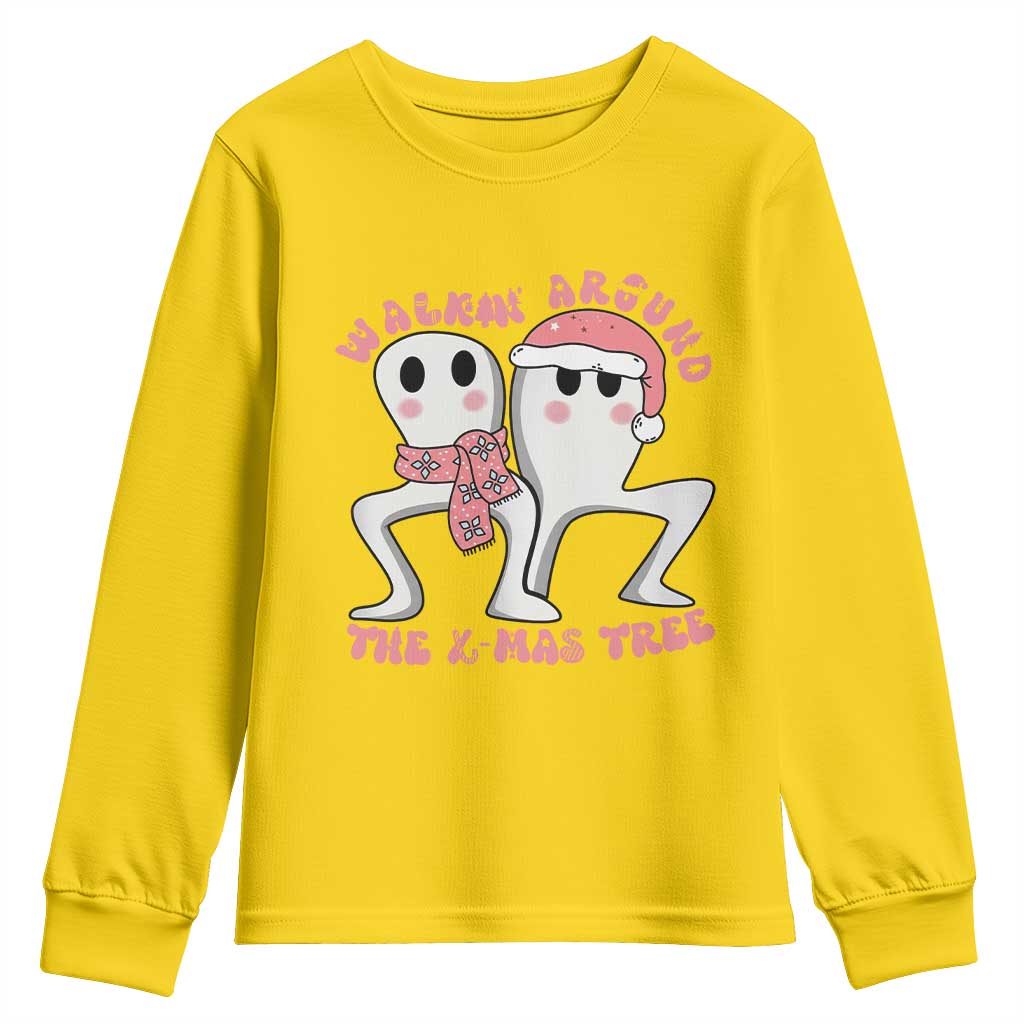 Walkin Around The Xmas Tree Youth Sweatshirt Fresno Nightcrawler Cryptid Christmas Gift TS12 Daisy Print Your Wear
