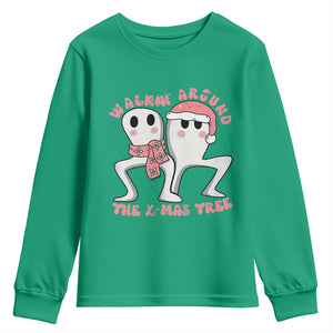 Walkin Around The Xmas Tree Youth Sweatshirt Fresno Nightcrawler Cryptid Christmas Gift TS12 Irish Green Print Your Wear